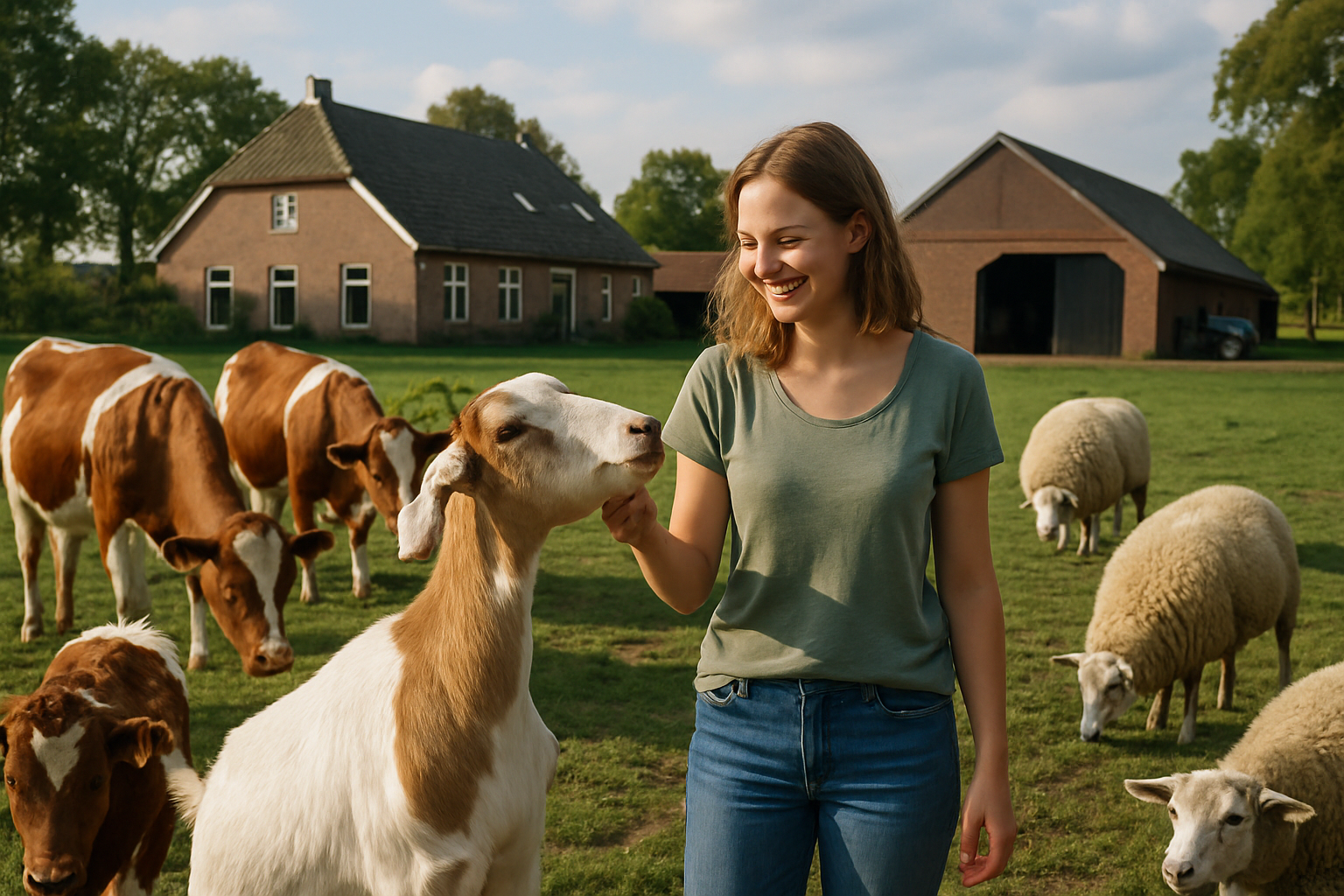 Verblijf tussen de boerderijdieren in Vinkel