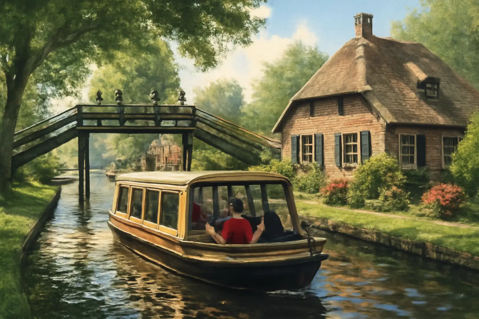 Een stadsspel spelen in Giethoorn